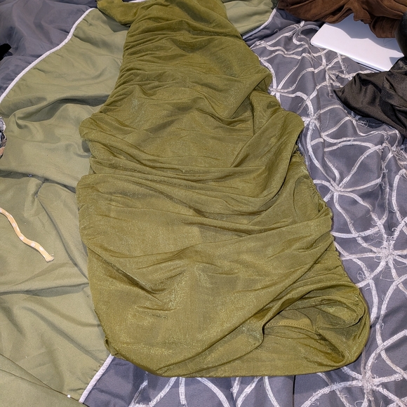 Zara Olive Green Crop Top - Picture 1 of 2